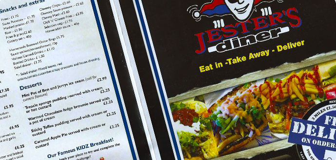 Jesters menu banner